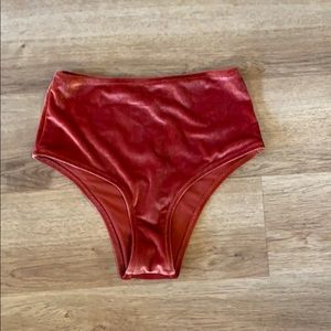 High-waisted, velvet rave/swim bottoms